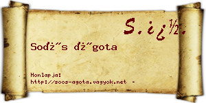 Soós Ágota névjegykártya